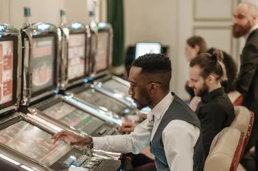 Man Playing Slots